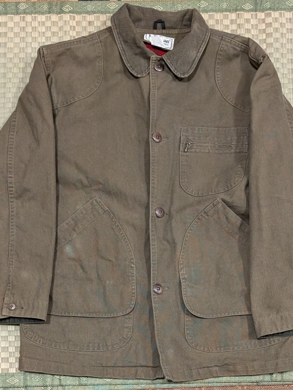L.L. Bean Blanket Lined Hunting Coat Olive Men's Size Medium Regular Made in USA
